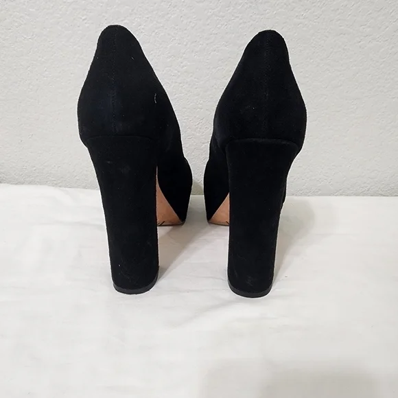 Jean-Michel Cazabat Black Suede Peep Toe Heels Size 38/8 - Picture 10 of 11